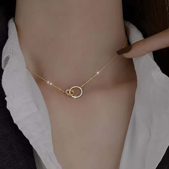 None Jewelry - Double Circle Necklace New